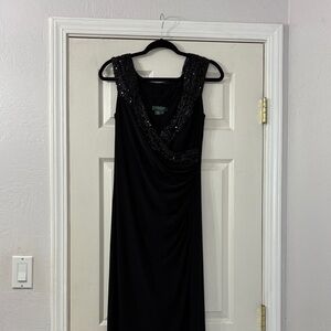 Lauren Ralph Lauren Black Sequin Maxi Dress size 10